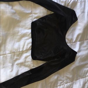 American apparel velvet long sleeve crop top